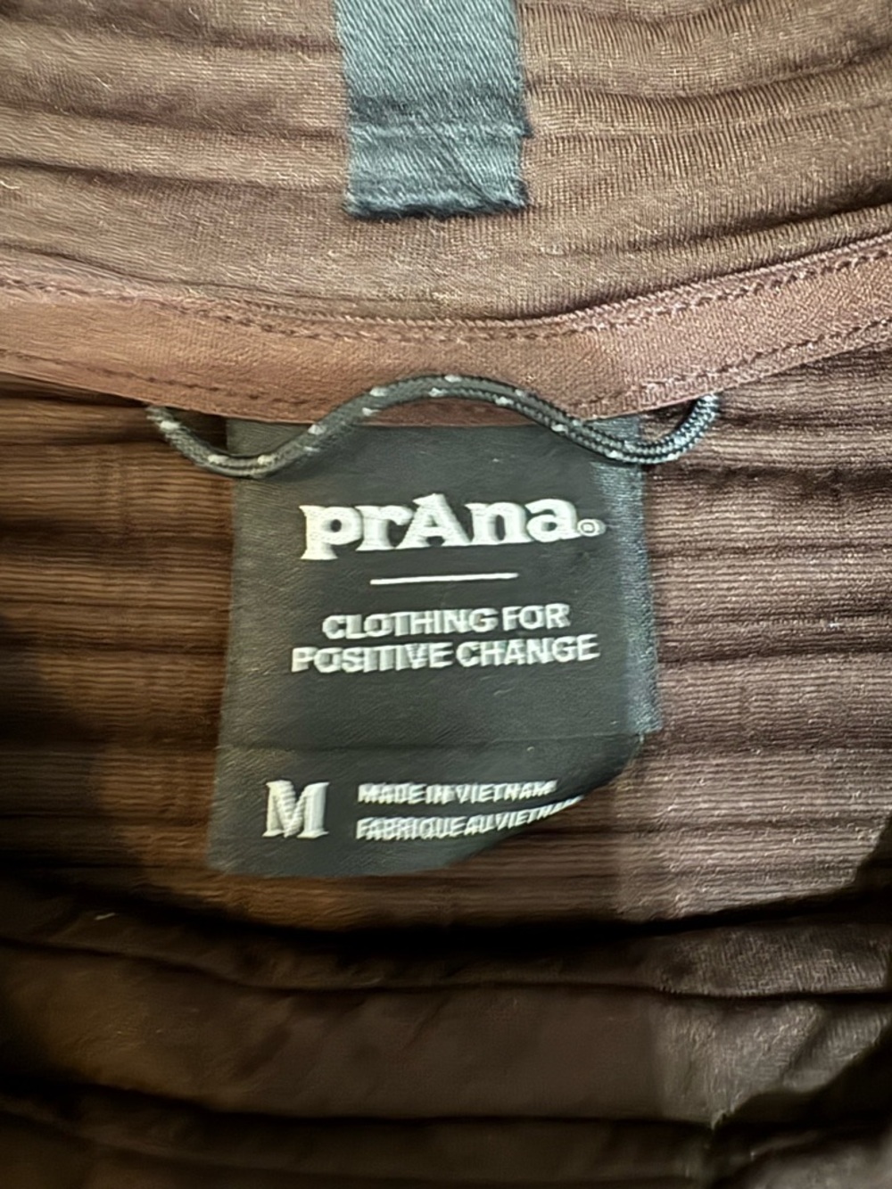 prAna Send Off Pullover Brown Ribbed Mock Neck Bubble Sleeve Sweatshirt M - Picture 5 of 9